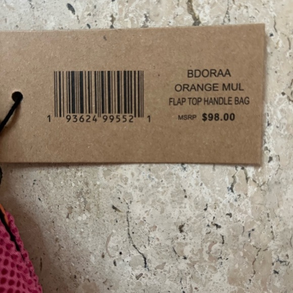 Steve Madden Bdoraa Orange Mul Flap Too Handle Bag - Picture 3 of 7